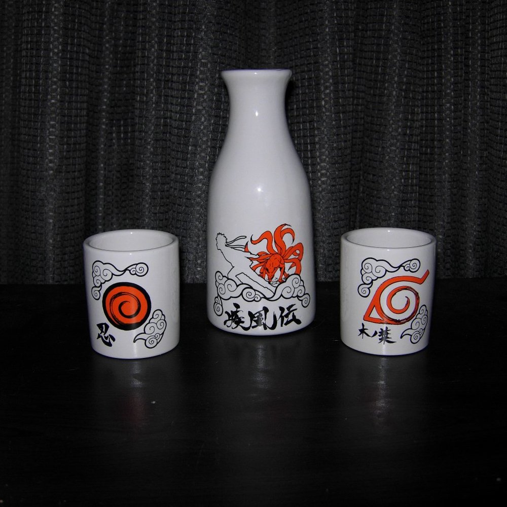 Naruto Shippuden 3 Piece Ceramic Sake Drinkware Set